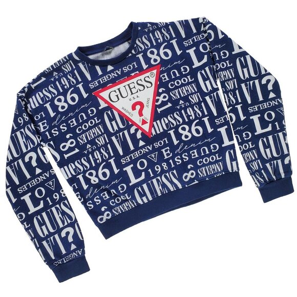 Guess Navy Crew Neck Sweater size 16 - Picture 1 of 5